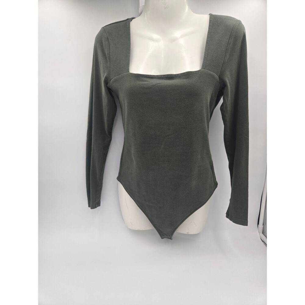 Abercrombie Soft Matte Long Sleeve Square Neck Bodysuit Medium